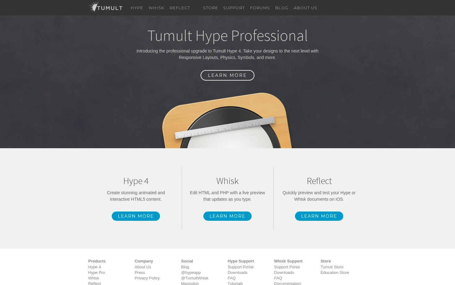Tumult Inc. 页面快照